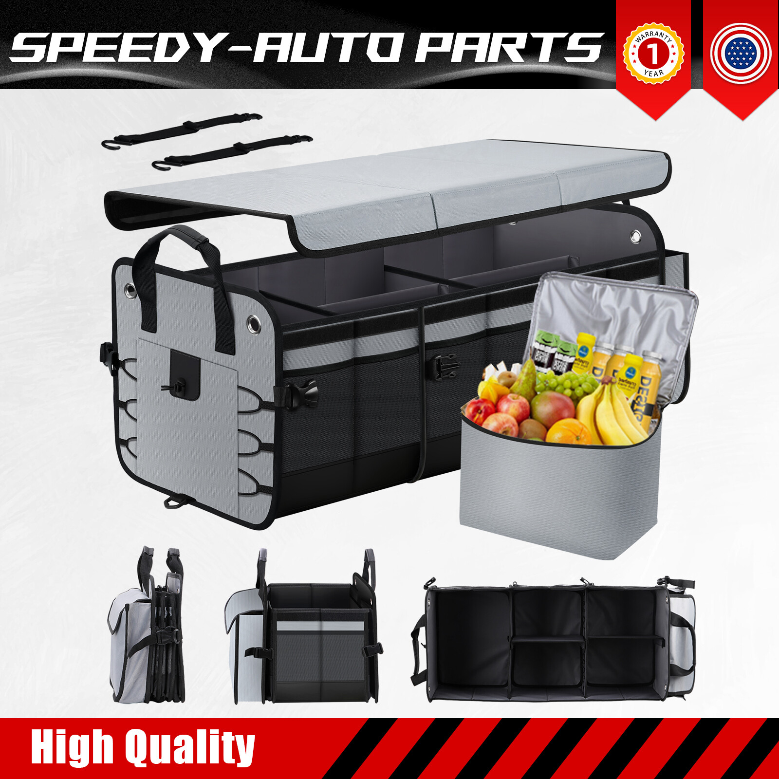 Car Trunk Storage Organizer Cargo Storage Suitable for Any Car, SUV, Truck(Gray)