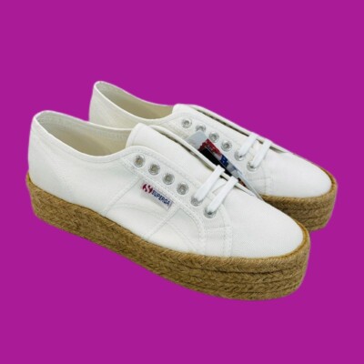 Superga Damen 2790 Cotropew Espadrille Flatform Sneaker, Weiß, UK 7 | EU 41
