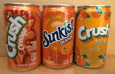 SUNKIST ORANGE & CRUSH ORANGE 7.5 OUNCE MINIATURE CANS - DR. PEPPER/SEVEN UP INC