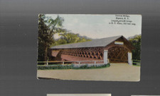 HOOSICK NY POSTAL VINTAGE color PUENTE CUBIERTO 1914 más largo de Nueva York y 312 pies
