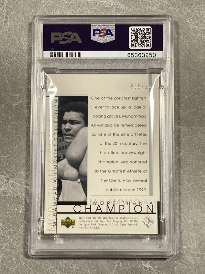 2000 Upper Deck Master Collection Muhammad Ali /250 #28 PSA 9 MINT - Image 2 of 2