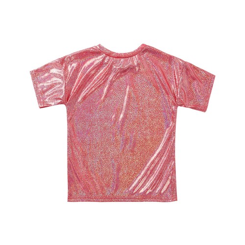 Girls Boys Costume Metallic Top Shiny T-shirt Modern Shirts Disco Blouse Kids - Picture 30 of 43
