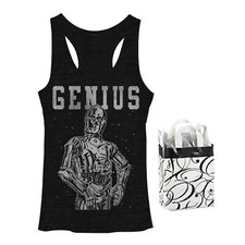 Star Wars Nerdbot C-3PO Junior Women's Tank Top and Gift Bag Set NWT