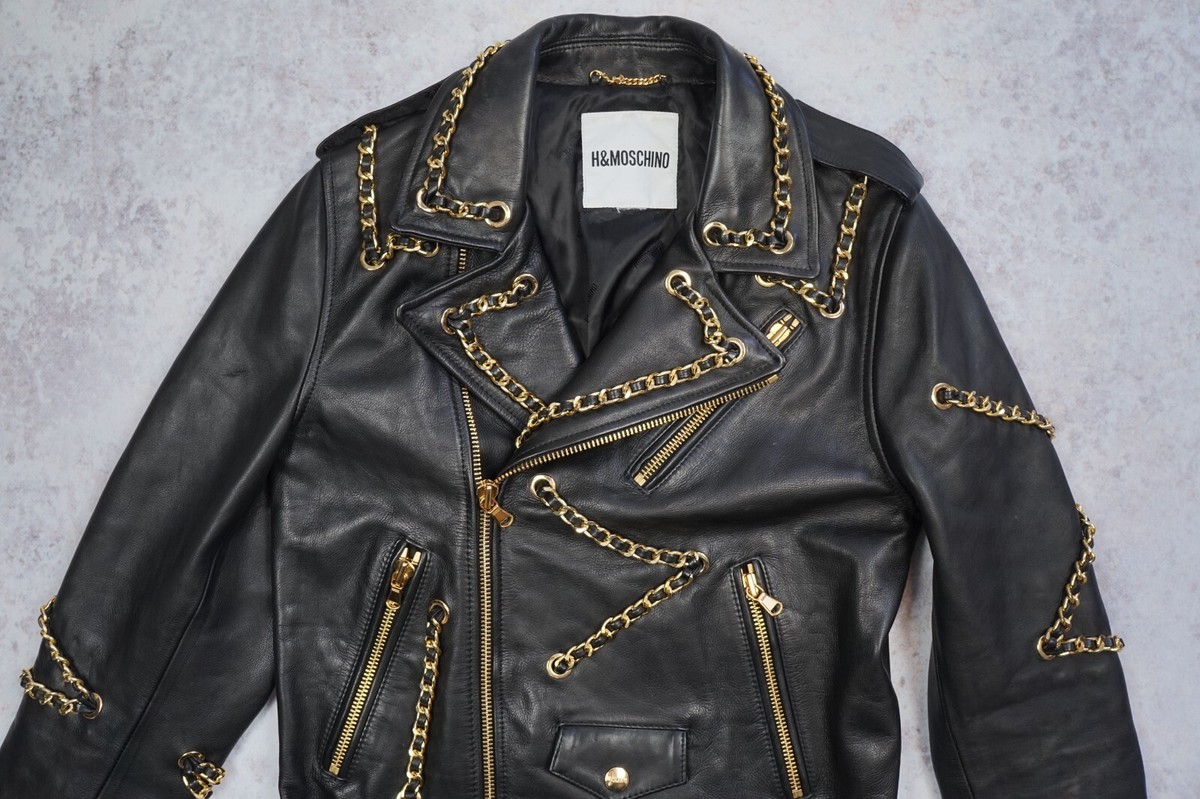 MOSCHINO - carrera H&amp;M MOSCHINO レザージャケット Moschino H&M leather jacket H&MOSCHINO biker jacket leather