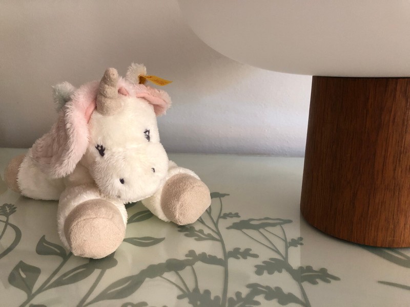 Steiff Soft Cuddly Friends Unica Baby Unicorn  241796 Floppy White Plush 9” Long