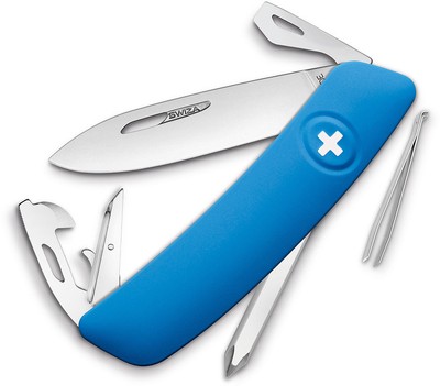 Swiza D04 3.75'' Closed Swiss Pocket Stainless Multi-Tool Blue