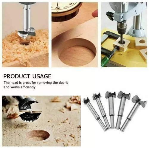 5pcs Forstner Woodworking Drill Bit Set Boring Hole Saw Cutter Wood ...