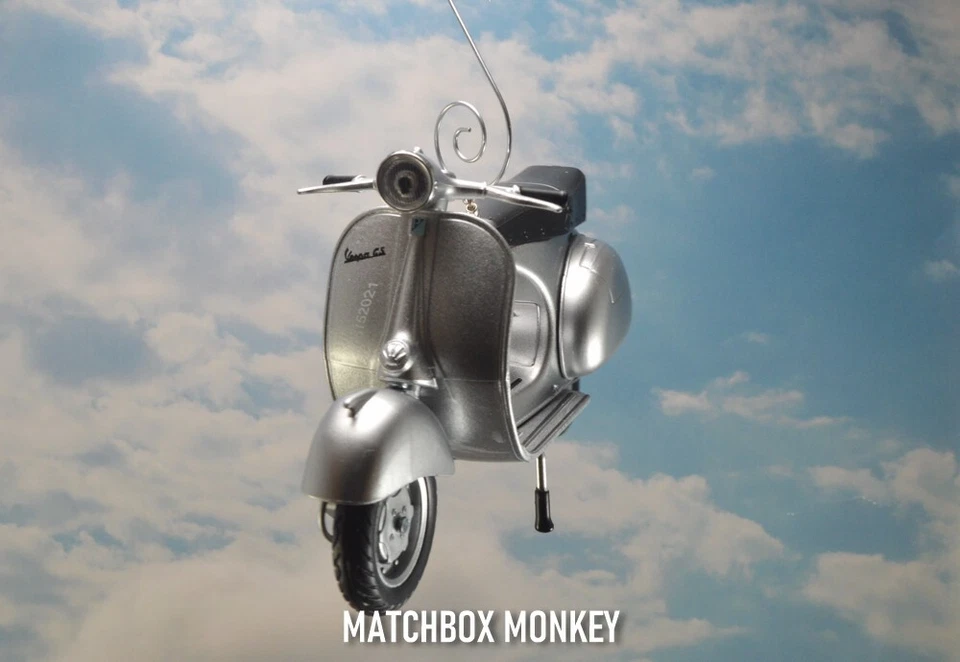 Vespa 150 GS Silver Metallic 1/12 Diecast Motorcycle Custom Christmas Ornament - Image 2 of 4