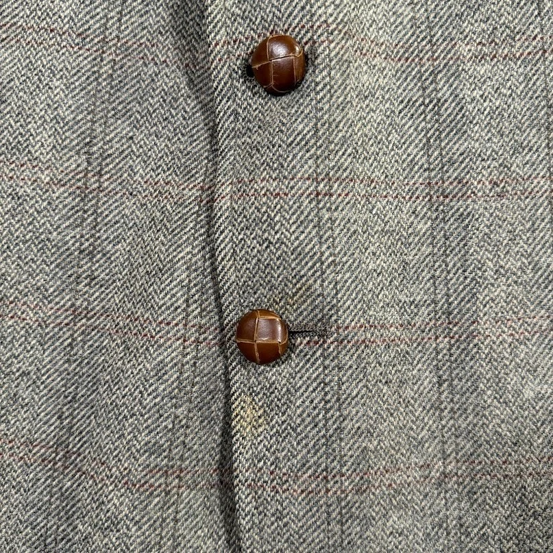 Blazer CHAPS RALPH LAUREN Para Hombre 40R Camelhair Pata de Gallo 2 Botones Cuero Beige Foto 4 de 4