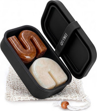 Silicone Soap Holder Enhanced Leak-Proof Travel Soap Case with Draining