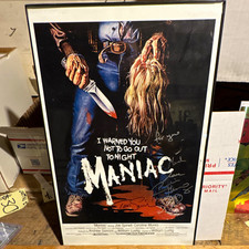 2 X Signed Maniac Original Framed Movie Poster Savini Munro 2 X Signed Maniac Original Framed Movie Poster Savini Munro