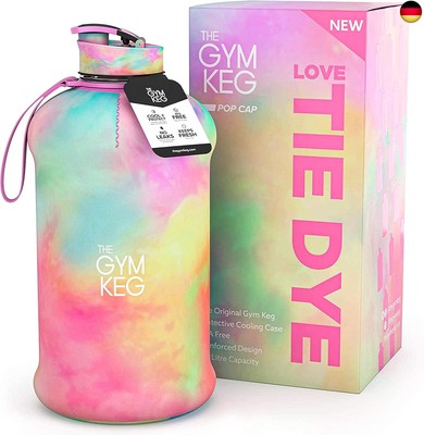 The Gym Keg 2.2L Gym Wasserflasche mit Tasche und Griff Wiederverwendbare Sport