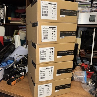 5 x Yealink SIP-T46U UltraElegantes Gigabit IP PoE Bürotelefon 