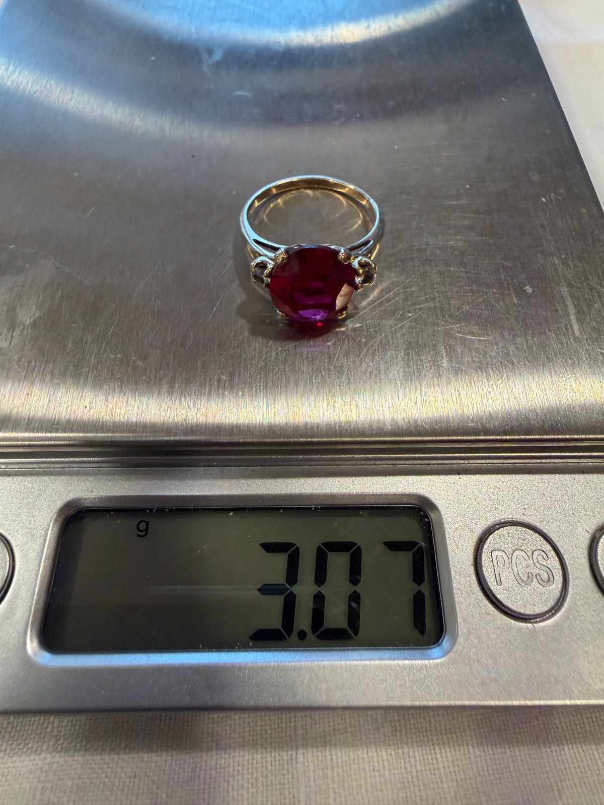 10k Synthetic Ruby ring - image 5