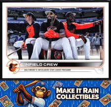 Infield Crew Jorge Mateo Rougned Odor 2022 Topps Update #US312 Baltimore Orioles