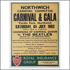 The Beatles Northwich Carnival 1963 Appearance Poster (UK)