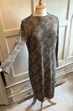 Marks & Spencer Leopard Print Stretch Limited Edition casual midi Dress 14R