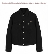 NUDIE JEANS Kenny Men's Jacket XS Dry Black Organic Buttoned Denim Polo A010