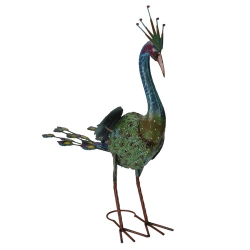 Napco 24" Colorful Metal Peacock Outdoor Garden Statue - Picture 1 of 4
