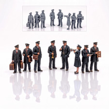 Station Staff Railway Figures Set of 8!  (Z N TT HO OO O Scale - Gauge) Engineer