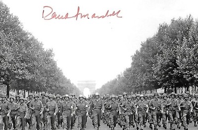 David Marshall auto/signed 4x6 photo Battle of The Bulge WW II Rare COA LOOK!