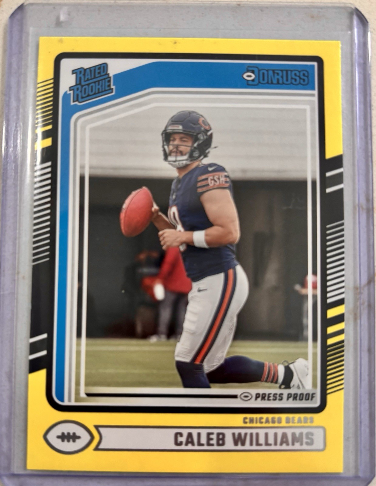 2024 Panini Donruss - Rated Rookie Caleb Williams #327 Press Proof Yellow (RC)