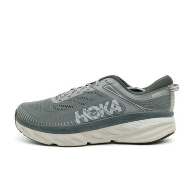 Hoka One Herren Bondi 7 Sportschuhe Grau Mesh Niedrig Dämpfung Laufschuhe EU 46 