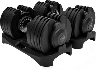 Verstellbares Kurzhantel-Paar, 15 in 1 (24Kg) Gewichtsstufen, Smart-Click-Techno