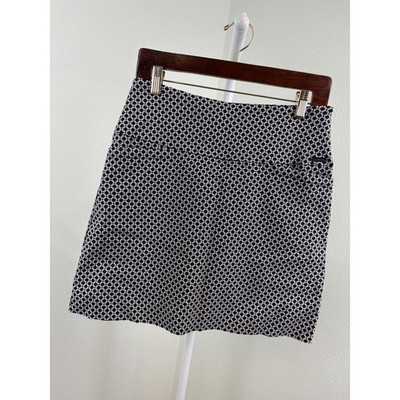 S.C. & CO. Womens Black White Geometric Chain Link Print Skort Size Medium M