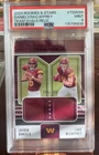 2024 Rookies & Stars #TDWSH Jayden Daniels / McCaffrey Dual Patches /399 PSA 9