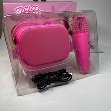 Party Karaoke Speaker Bluetooth Microphone Voice Modes USB- C Mini Pink