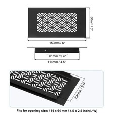 New 6 x 3 Inch Door Air Vent Cover Heavy Duty Grille Ventilation Black~