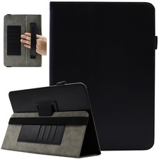 Universal Tablet Case 9.6-11" with Stand, Hand Strap  Card Slots, Black