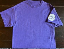 Trader Joe's Purple Crew Member Short Sleeve T-Shirt w/ PolkaDot Logo Unisex MED