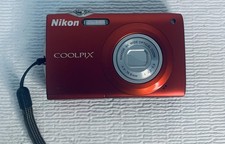 Nikon Coolpix S205 Digital Camera Red No Charger