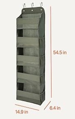 Amazon Basics 8-Tier Over The Door Shoe Organizer, Charcoal