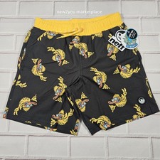 Neff Boys Ducky Chill Graphic Swim Shorts Black Size M 8-10 
