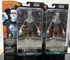Two BendyFigs Frankenstein 7" Figure Universal Monsters Sealed