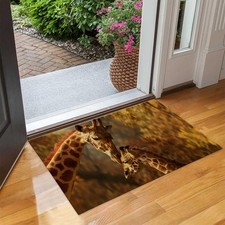 Giraffe Family Indoor Door Mat, Non Slip Warm Scene Doormats for Living Room ...
