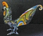 Venetian Murano Style Glass Rooster Sculpture Muti Color Art Glass
