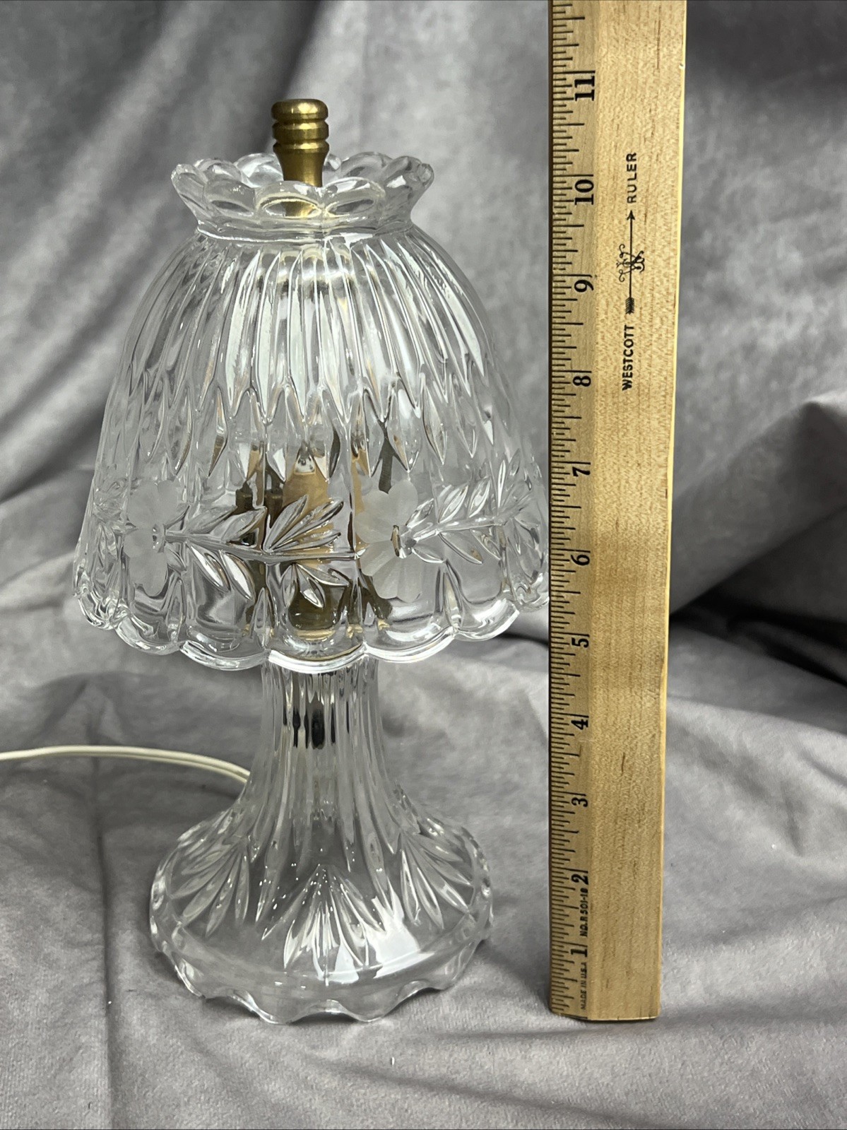 Vintage Princess House Clear Glass Crystal Lamp Romance Collection  Bedside