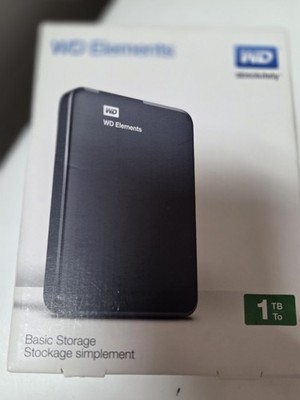 WD Elements 1TB Portable USB 3.0 5400 RPM External Hard Drive WDBUZGO01OBBKWESN