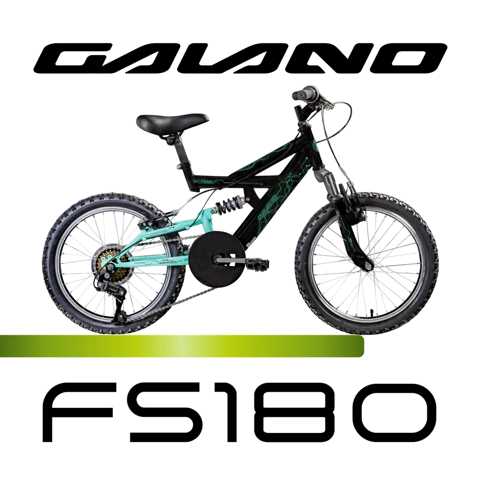Galano FS180 18" Fahrrad 6 Gang Kinderfahrrad Mountainbike MTB schwarz/türkis - Bild 2 von 4