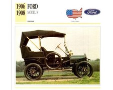 1907 Ford Model N Brass Era Trading Card - Color Lithograph Automotive Runabout