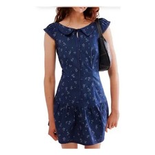 Free People Beasley Mini Dress, NWT, Size Medium, Navy Combo