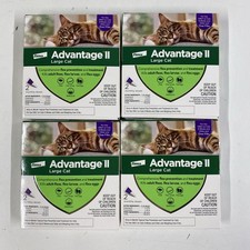 LOT x4 ADVANTAGE II for Large Cats Over 9 Lbs Flea Treatment Prevention 2 Pack