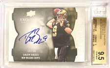 2009 UD Exquisite #E-DB DREW BREES Auto /30 Saints BGS 9.5/10 HOF *POP 1*