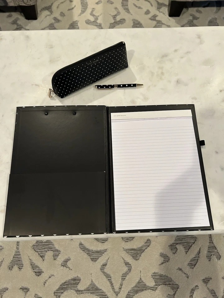 Kate Spade Padfolio, Matching Pen and Matching Pen Holder - Image 2 of 4
