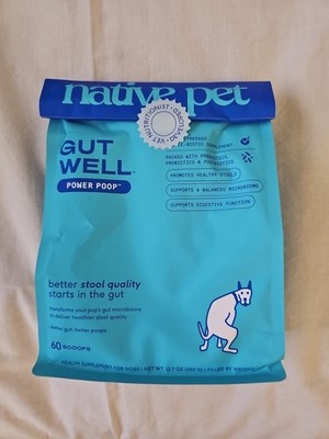 Native Pet Gut Well Power Poop w/ Pre & Probiotics - 60 Scoops - Ex: 02/27