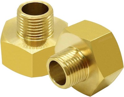 2PCS Garden Hose Adapter 3/8'' NPT Male to 3/4'' GHT Female Thread Connector GHT t
